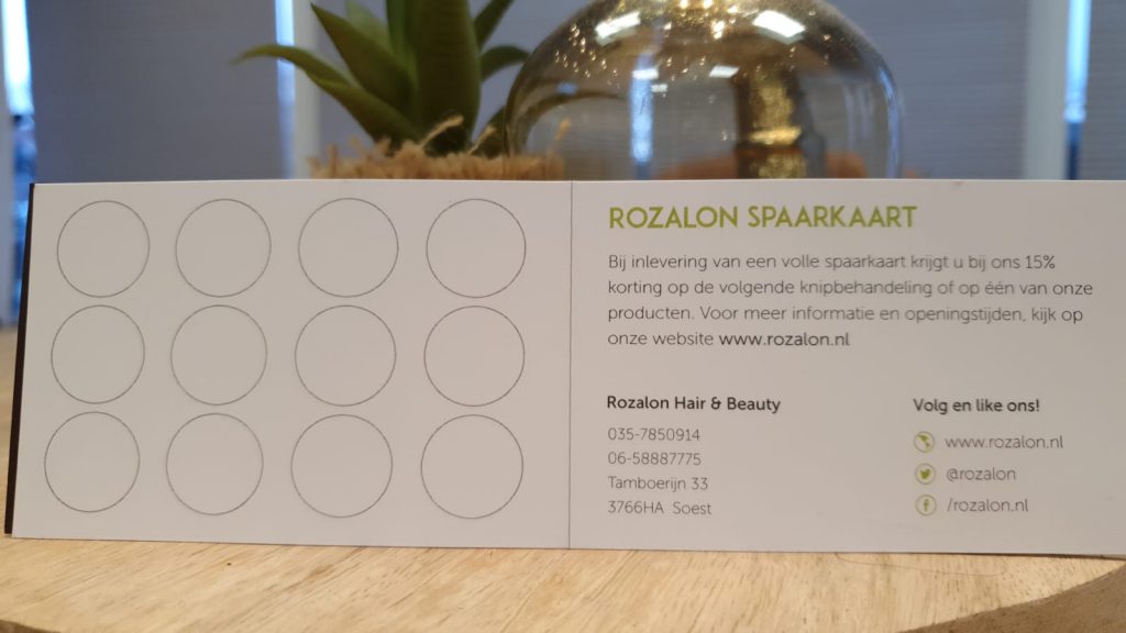 Kapsalon Rozalon Hair and Beauty klantenkaart